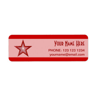 Red Star stripe 'Name' text label pink
