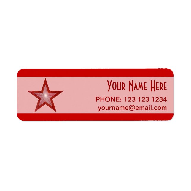 Red Star stripe 'Name' text label pink (Front)