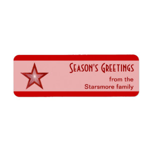 Red Star stripe Season's Greetings small pink