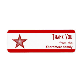Red Star stripe 'Thank You' text small white