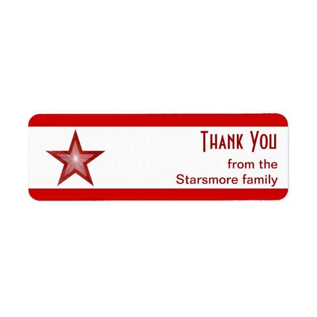 Red Star stripe 'Thank You' text small white (Front)
