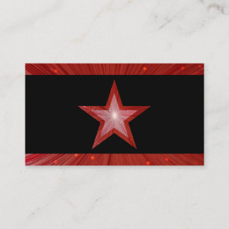 Red Star stripes business card template black