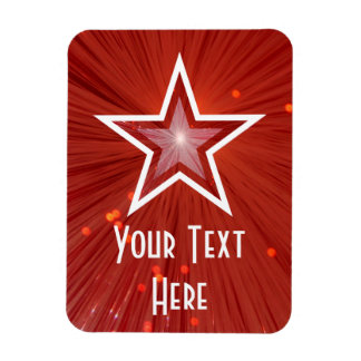 Red Star 'Text' flexible magnet vertical