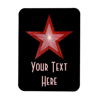 Red Star 'Text' flexible magnet vertical black