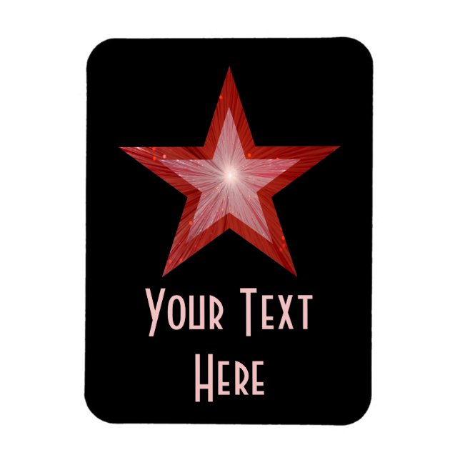 Red Star 'Text' flexible magnet vertical black (Vertical)