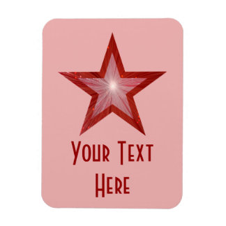 Red Star 'Text' flexible magnet vertical pink