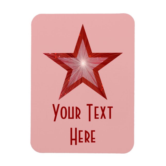 Red Star 'Text' flexible magnet vertical pink (Vertical)