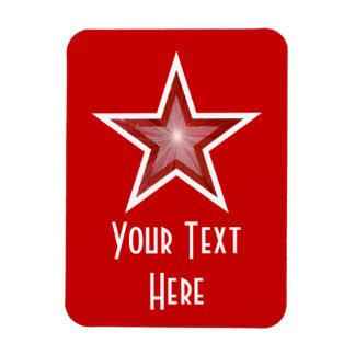 Red Star 'Text' flexible magnet vertical red