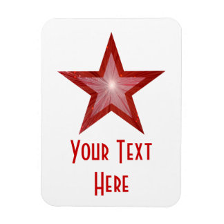 Red Star 'Text' flexible magnet vertical white