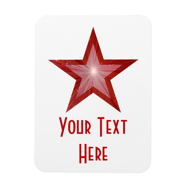 Red Star 'Text' flexible magnet vertical white (Vertical)