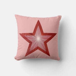 Red Star 'Text' throw pillow square pale pink