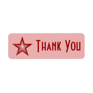 Red Star 'Thank you' label small red