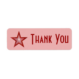 Red Star 'Thank you' label small red