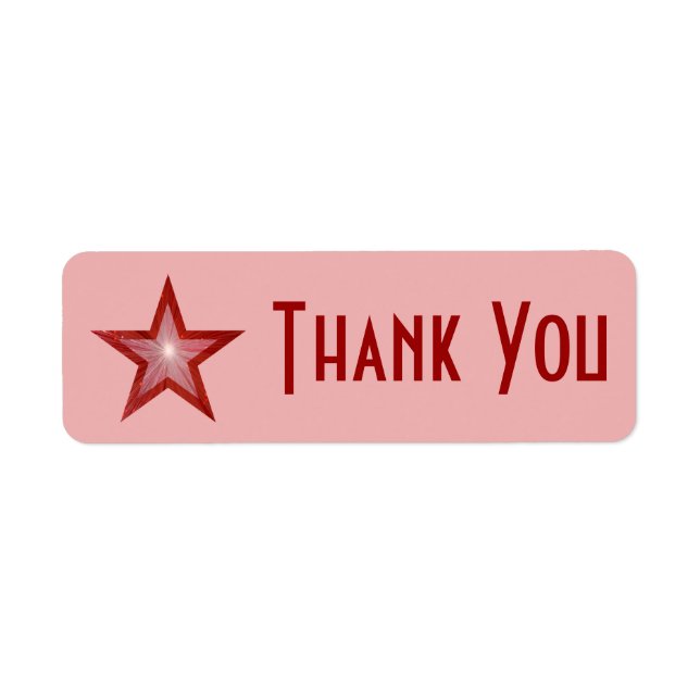 Red Star 'Thank you' label small red (Front)
