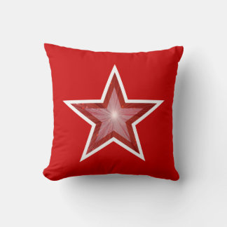 Red Star throw pillow square red