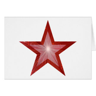 Red Star two tone greetings card white