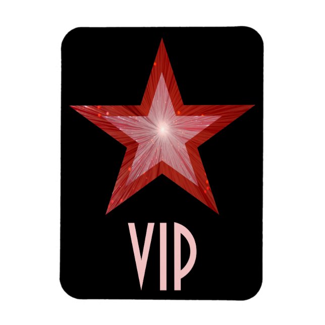 Red Star 'VIP' flexible magnet black (Vertical)
