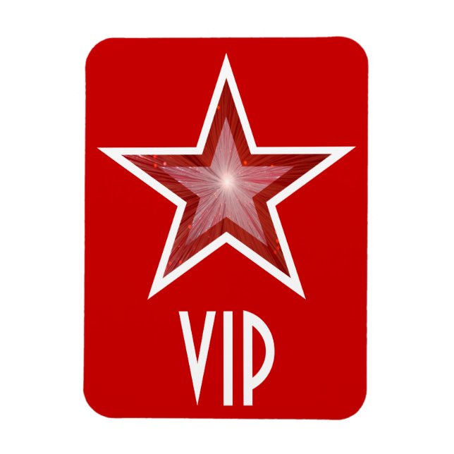 Red Star 'VIP' flexible magnet red (Vertical)
