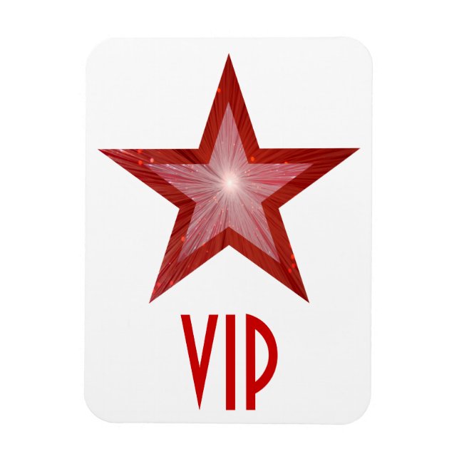 Red Star 'VIP' flexible magnet white (Vertical)