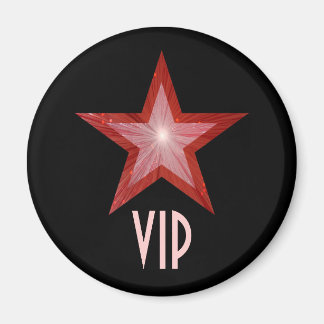 Red Star 'VIP' fridge magnet round black