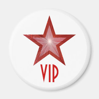 Red Star 'VIP' fridge magnet round white