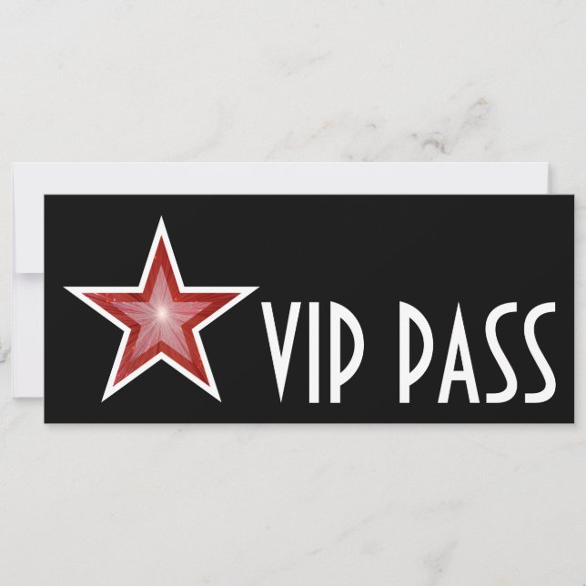 Red Star 'VIP PASS' invitation black long (Front)