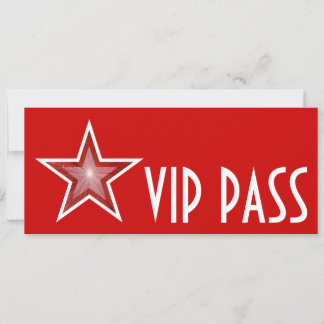 Red Star 'VIP PASS' invitation red long