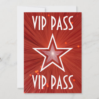 Red Star 'VIP PASS' invitation white