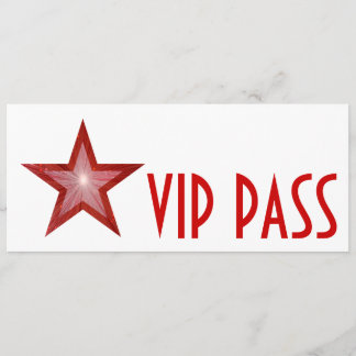 Red Star 'VIP PASS' invitation white long