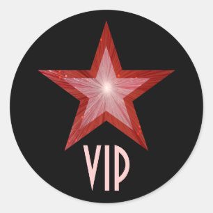 Red Star VIP round sticker black