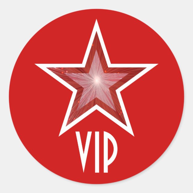 Red Star VIP round sticker red (Front)