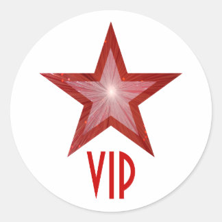 Red Star VIP round sticker white