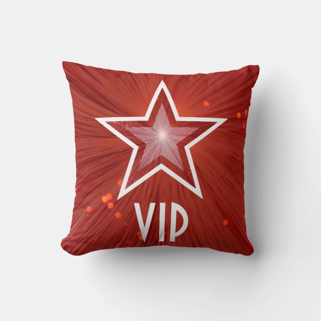 Red Star 'VIP' throw pillow square (Front)