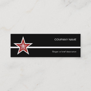 Red Star white line business card black skinny