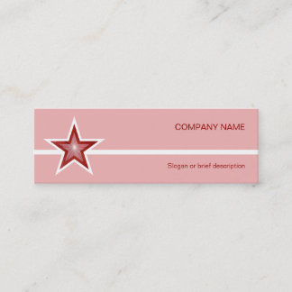 Red Star white line business card pink skinny