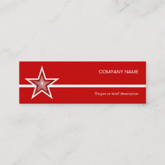 Red Star white line business card red skinny