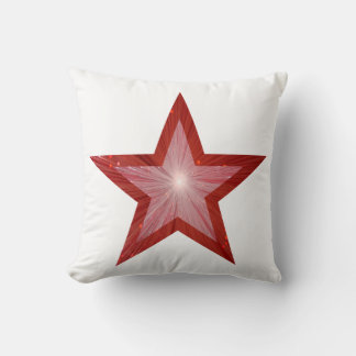 Red Star White 'Text' throw pillow square