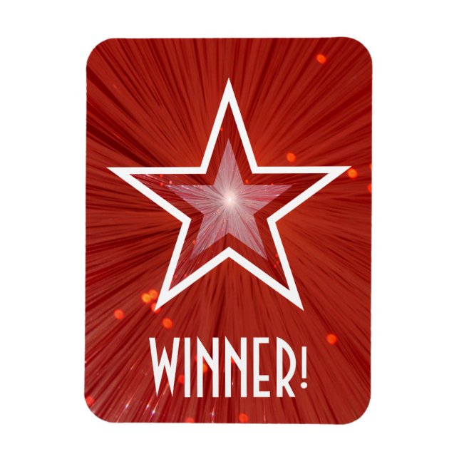 Red Star 'Winner!' flexible magnet (Vertical)