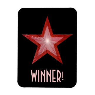 Red Star 'Winner!' flexible magnet black