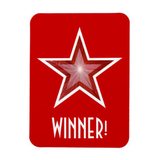 Red Star 'Winner!' flexible magnet red