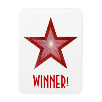 Red Star 'Winner!' flexible magnet white