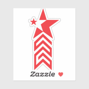 Red Star with Chevron Arrows