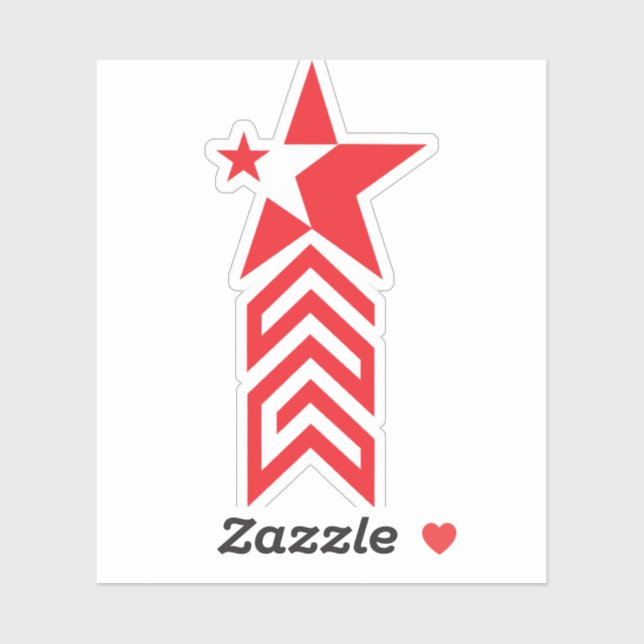 Red Star with Chevron Arrows (Sheet)