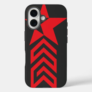 Red Star with Chevron Arrows iPhone 16 Case