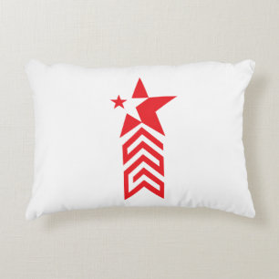 Red Star with Chevron Arrows Decorative Cushion