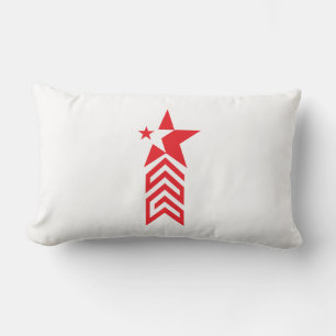 Red Star with Chevron Arrows Lumbar Cushion