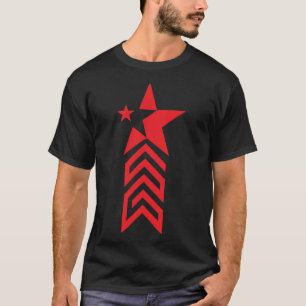 Red Star with Chevron Arrows – Minimal Abstract T-Shirt