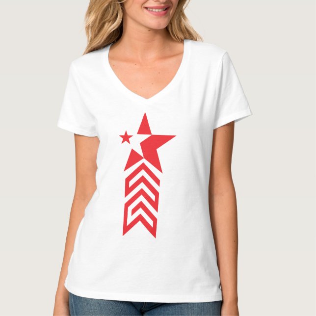 Red Star with Chevron Arrows T-Shirt (Front)