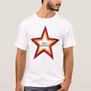Red star with your photo T-Shirt