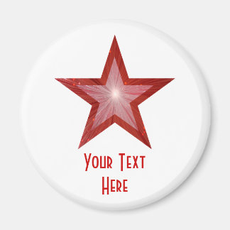 Red Star 'Your Text' fridge magnet white
